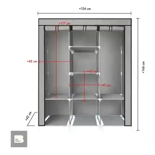 Combo Closet 3 Cuerpos En Tela + 3 Cajas Almacenadoras De Ropa + 1 Organizador Ropa Interior