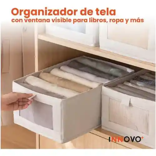 Combo Closet 3 Cuerpos En Tela + 3 Cajas Almacenadoras De Ropa + 1 Organizador Ropa Interior
