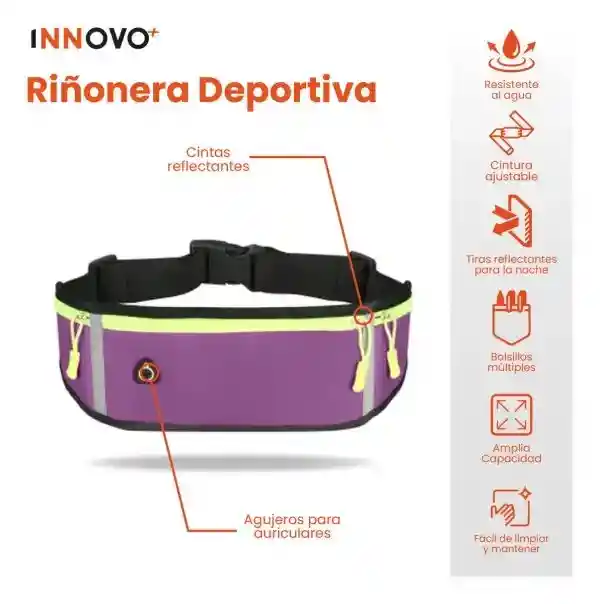 Combo Canguro Running Morado Y Balaclava Para Ciclistas Gorro Protege Filtro Uv