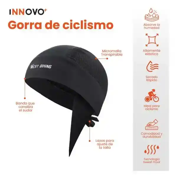Combo Gorro Para Casco Ciclismo Y Canguro Runing Deportivo Naranja