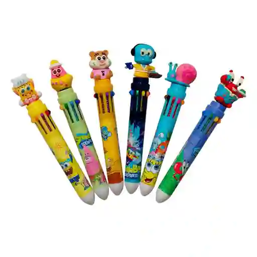 Lapicero Multiminas 10 Colores Bob Esponja