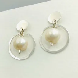Aretes De Plata Y Perlas