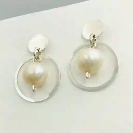 Aretes De Plata Y Perlas