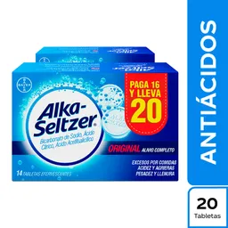 Alka-Seltzer Tabletas Efervescentes Caja Pague 16 Lleve 20 tab