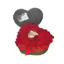 Corazón Con Rosas Y Chocolate Gourmet - Mediano