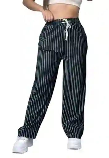 Pantalon Palazzo Crepe Rayas Sin Bolsillos