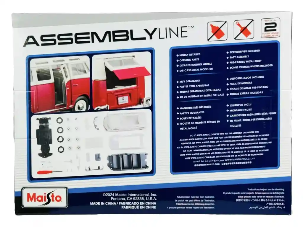 Carro A Escala 1:25 Volkswagen Van Samba Para Ensamblar