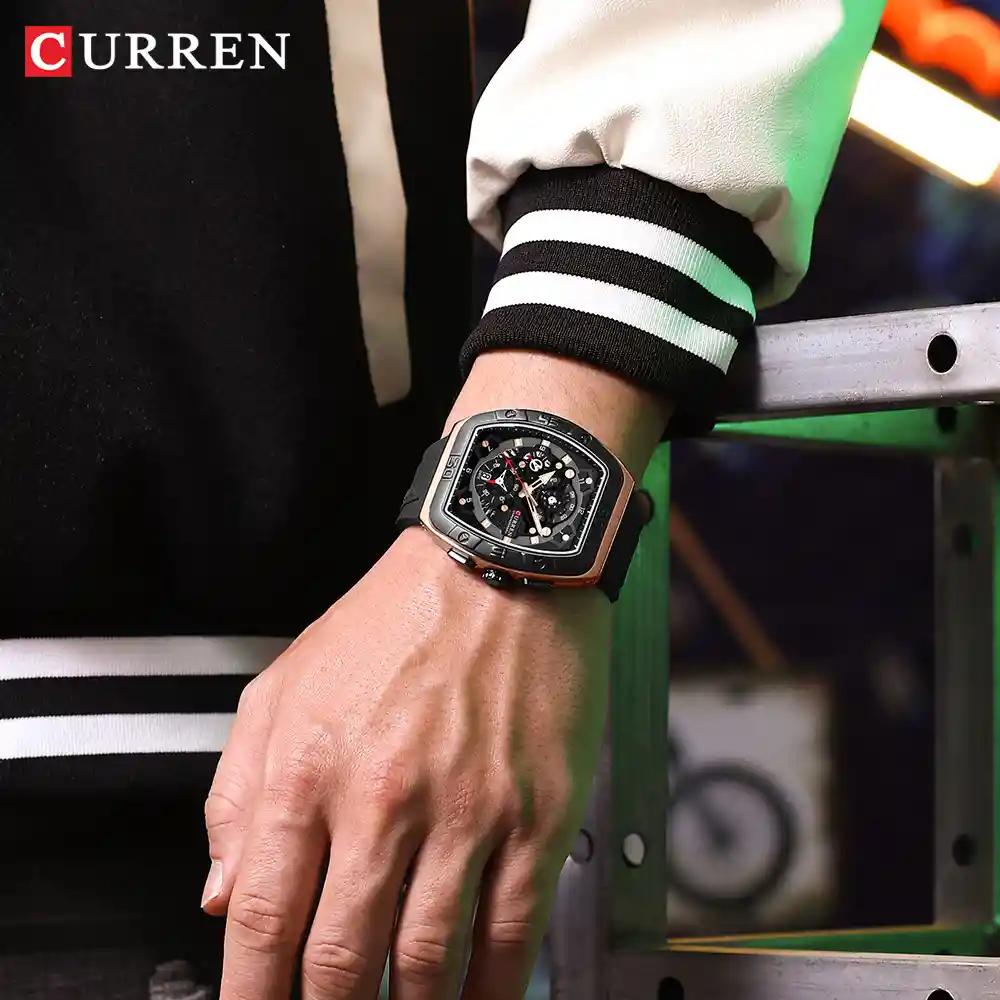 Reloj Curren 8443 Silicona Negro