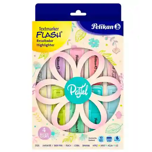 Resaltador Flash Petalo Past Pelikan X10