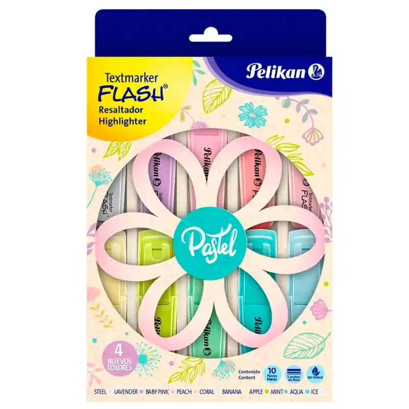 Resaltador Flash Petalo Past Pelikan X10