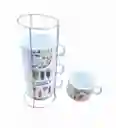 Pocillo Taza Tacitas Mug Cafe Tintero Con Soporte Set X 4 París Dese