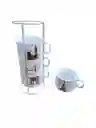 Pocillo Taza Tacitas Mug Cafe Tintero Con Soporte Set X 4 París Dese