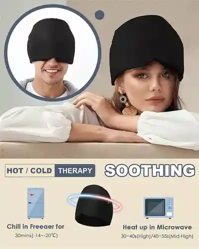 Gorro Gel 360 Alivio Migraña Dolor Cabeza Compresa Frio Caliente