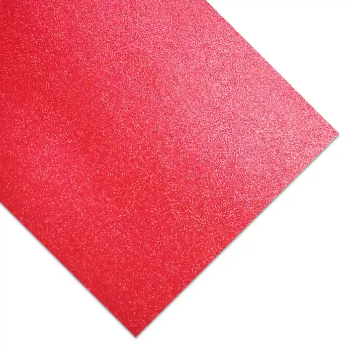 Cartulina Escarchada Medio Pliego Color Roja
