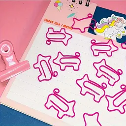 Clips De Papel Con Forma De Cerdito X10 Und