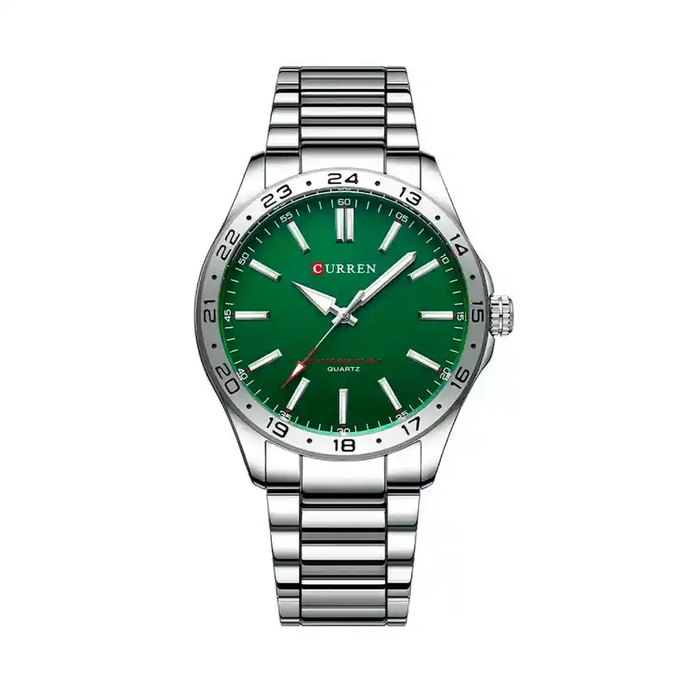 Reloj Analogo Curren Kred9304 Original Color Plateado En Acero Inoxidable Para Hombre