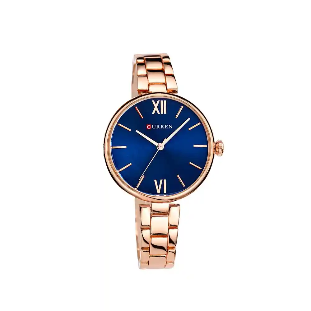 Reloj Analogo Curren Kreb712003 Original Color Rosado En Acero Inoxidable Para Mujer