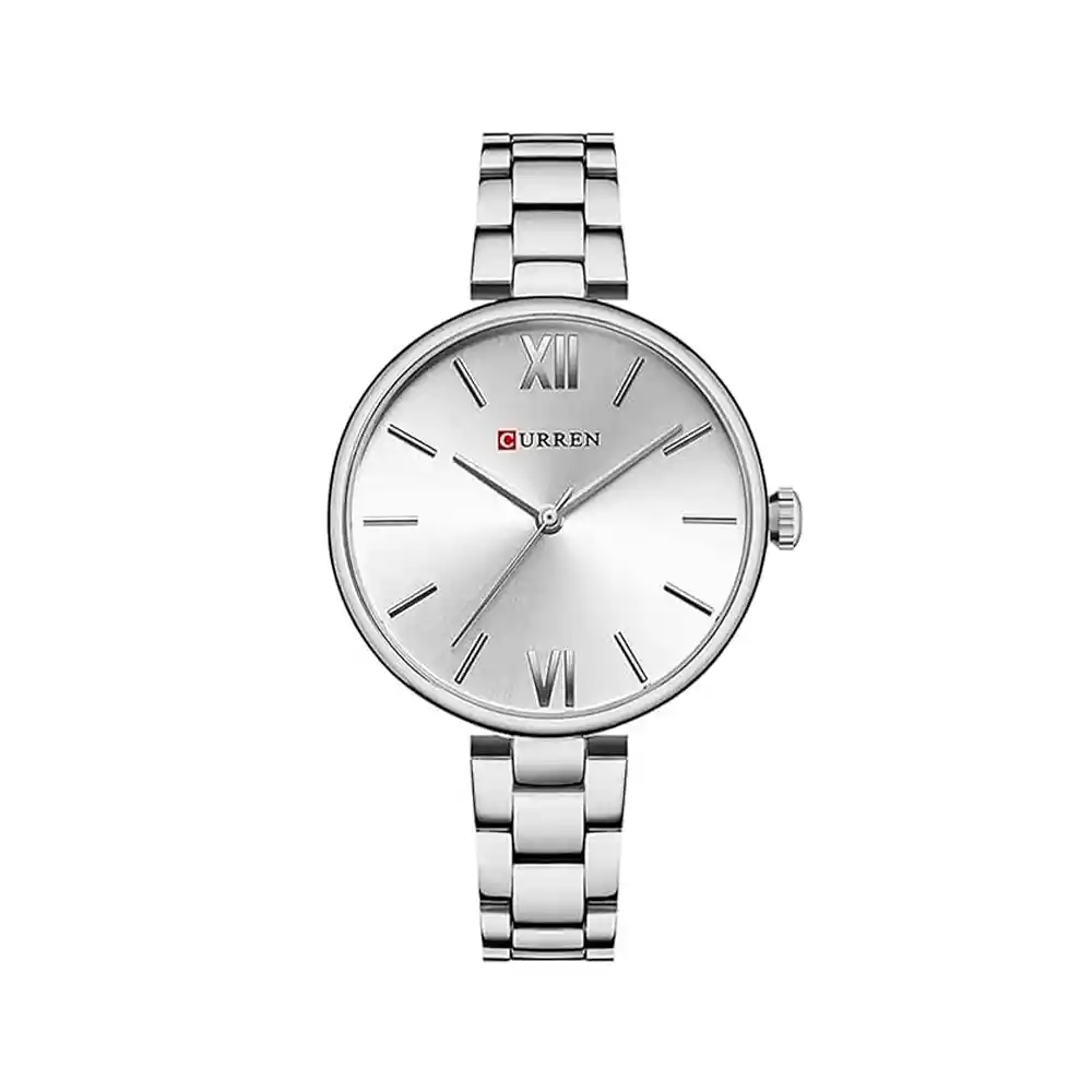 Reloj Analogo Curren Kreb7119 Original Color Plateado En Acero Inoxidable Para Mujer