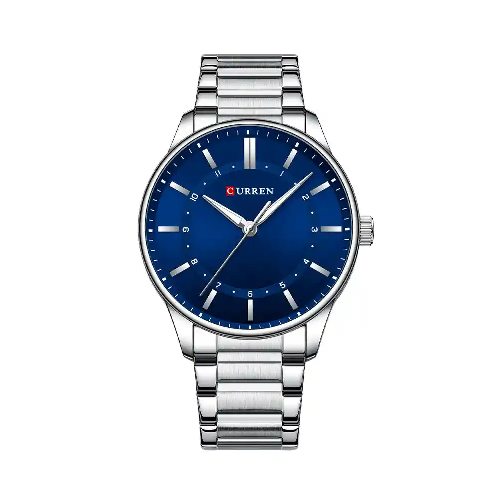 Reloj Analogo Curren Kred701903 Original Color Plateado En Acero Inoxidable Para Hombre