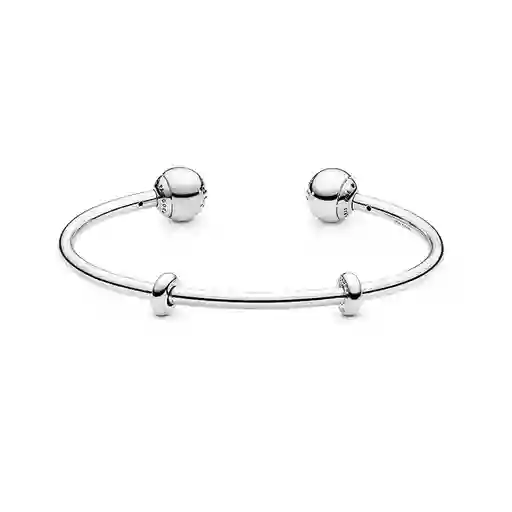 Pulsera Brazalete Pandora Diseño Abierto De Esferas 596477 Plata 925 - 18cm