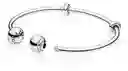 Pulsera Brazalete Pandora Diseño Abierto De Esferas 596477 Plata 925 - 18cm