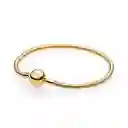 Pulsera Brazalete Pandora Cadena Con Oro Liso 18k 567107 Plata 925 - 18cm