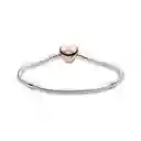 Pulsera Brazalete Pandora Cadena Con Corazon De Oro 580719 Plata 925 - 18cm
