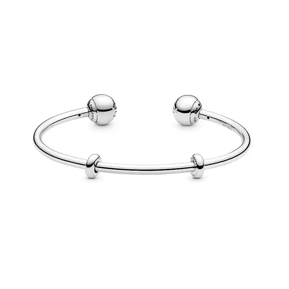 Pulsera Brazalete Pandora Diseño Abierto De Esferas 596477 Plata 925 - 18cm