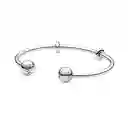 Pulsera Brazalete Pandora Diseño Abierto De Esferas 596477 Plata 925 - 18cm
