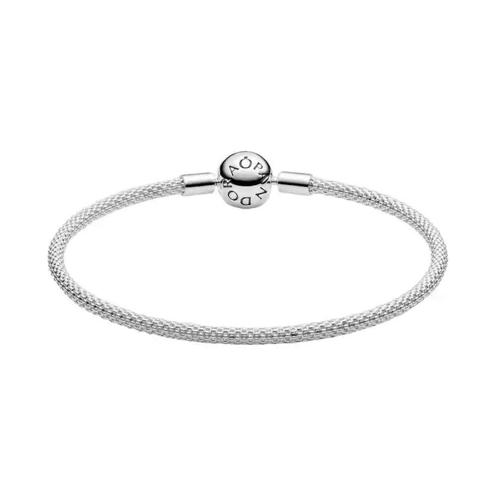 Pulsera Brazalete Pandora Malla De Plata Con Cierre 596543 Plata 925 - 18cm
