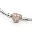 Pulsera Brazalete Pandora Cadena Con Cierre De Corazón 586292cz Plata 925 - 18cm