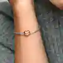 Pulsera Brazalete Pandora Cadena Con Corazon De Oro 580719 Plata 925 - 18cm