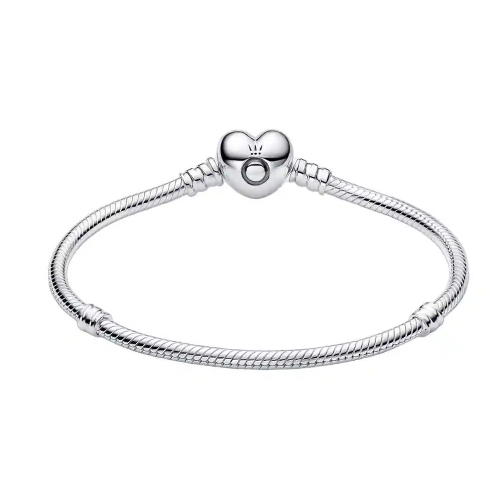 Pulsera Brazalete Pandora Cadena Con Cierre De Corazón 590719 Plata 925 - 18cm