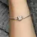 Pulsera Brazalete Pandora Cadena Con Cierre De Corazón 590719 Plata 925 - 18cm