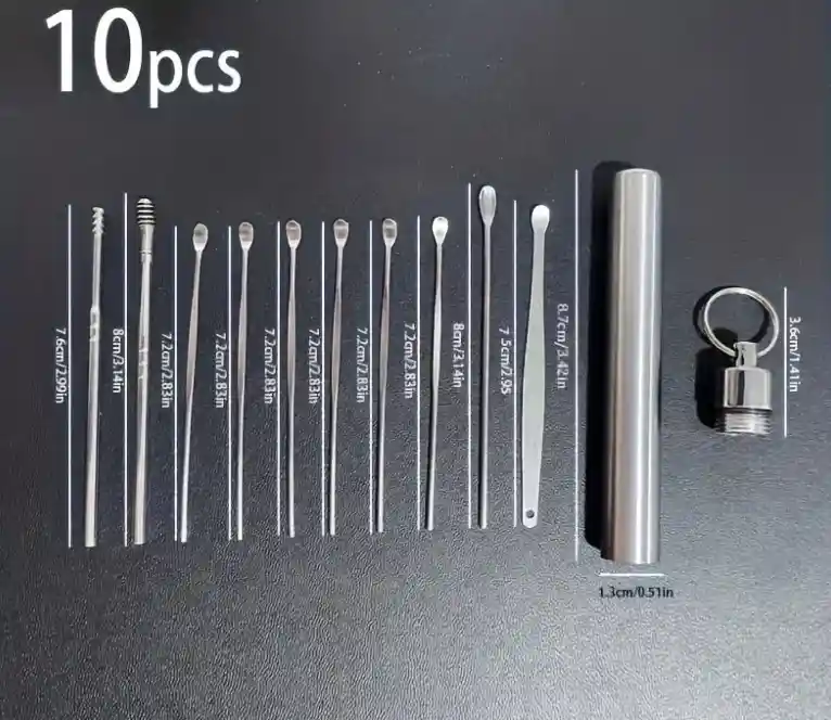 Herramientas De Acero Inoxidable Para Cuidado Limpieza De Cera De Oídos