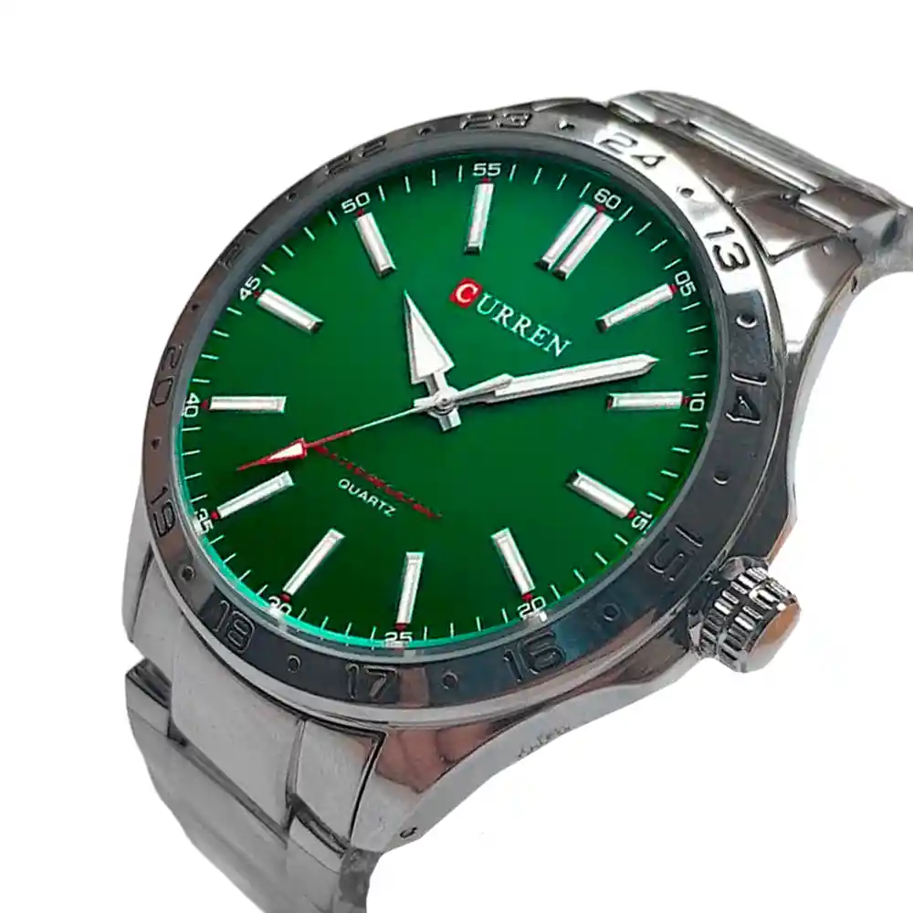 Reloj Analogo Curren Kred9304 Original Color Plateado En Acero Inoxidable Para Hombre