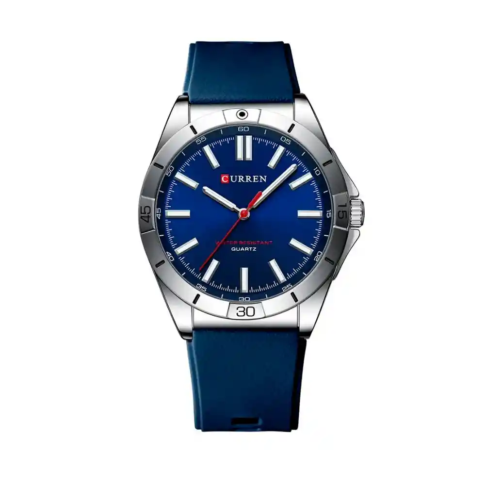 Reloj Analogo Curren Kred8803 Original Color Plateado En Acero Inoxidable Para Hombre
