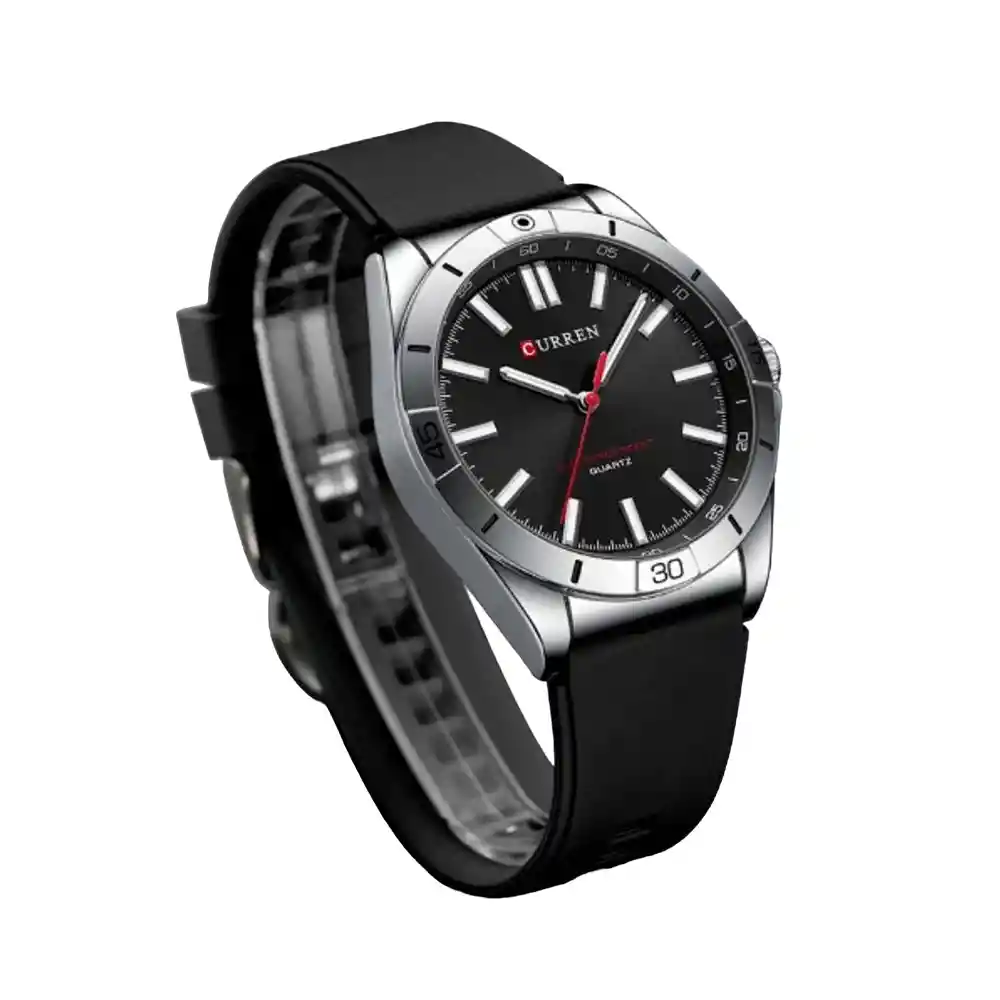 Reloj Analogo Curren Kred8801 Original Color Plateado En Acero Inoxidable Para Hombre