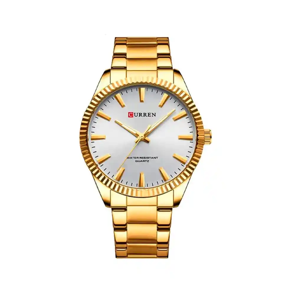 Reloj Analogo Curren Kre842504 Original Color Dorado En Acero Inoxidable Para Hombre