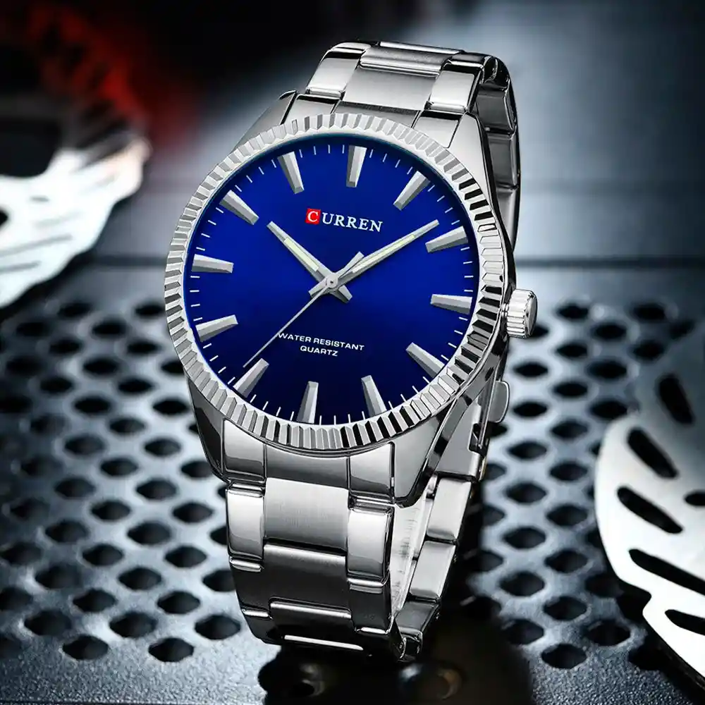 Reloj Analogo Curren Kre842503 Original Color Plateado En Acero Inoxidable Para Hombre