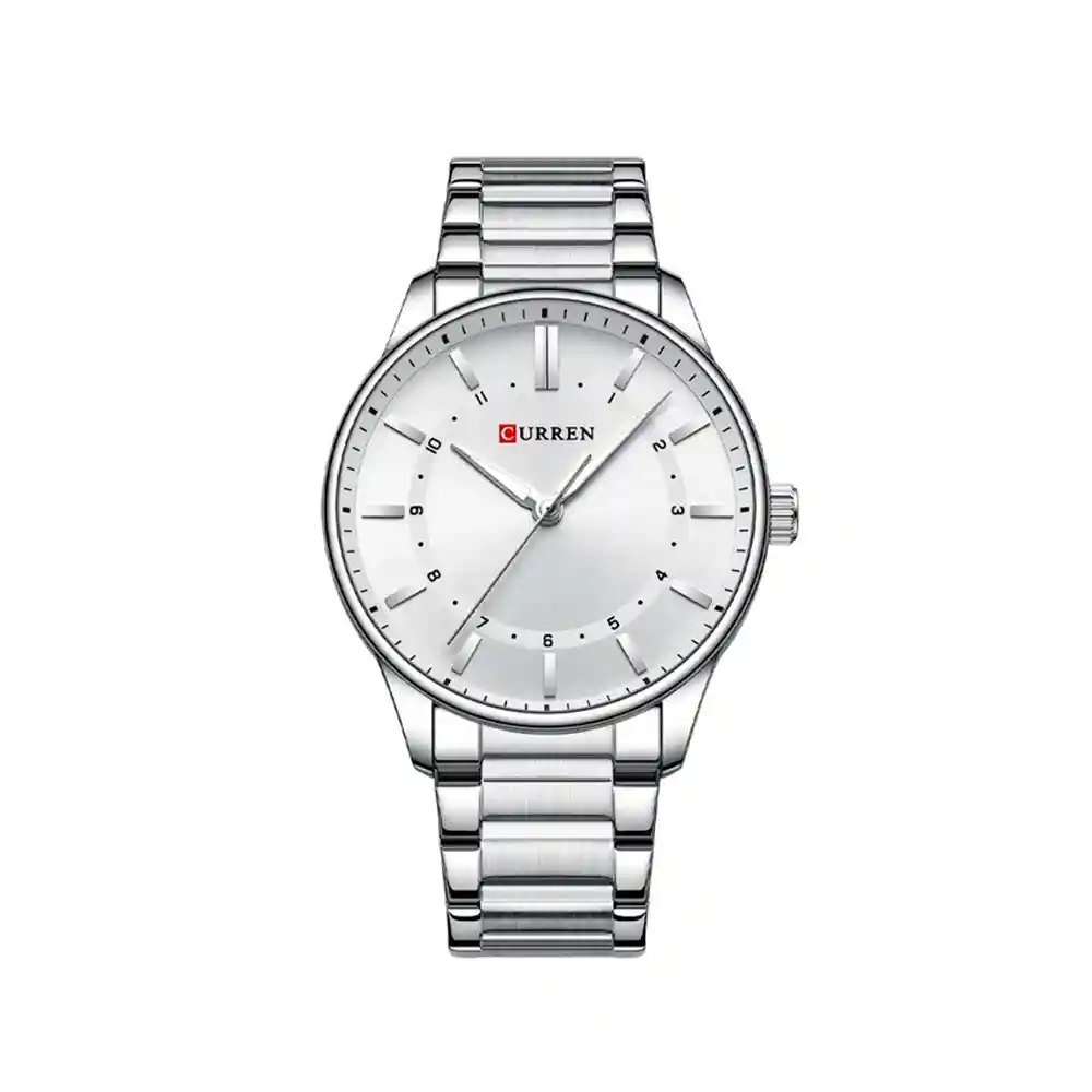 Reloj Analogo Curren Kred701902 Original Color Plateado En Acero Inoxidable Para Hombre