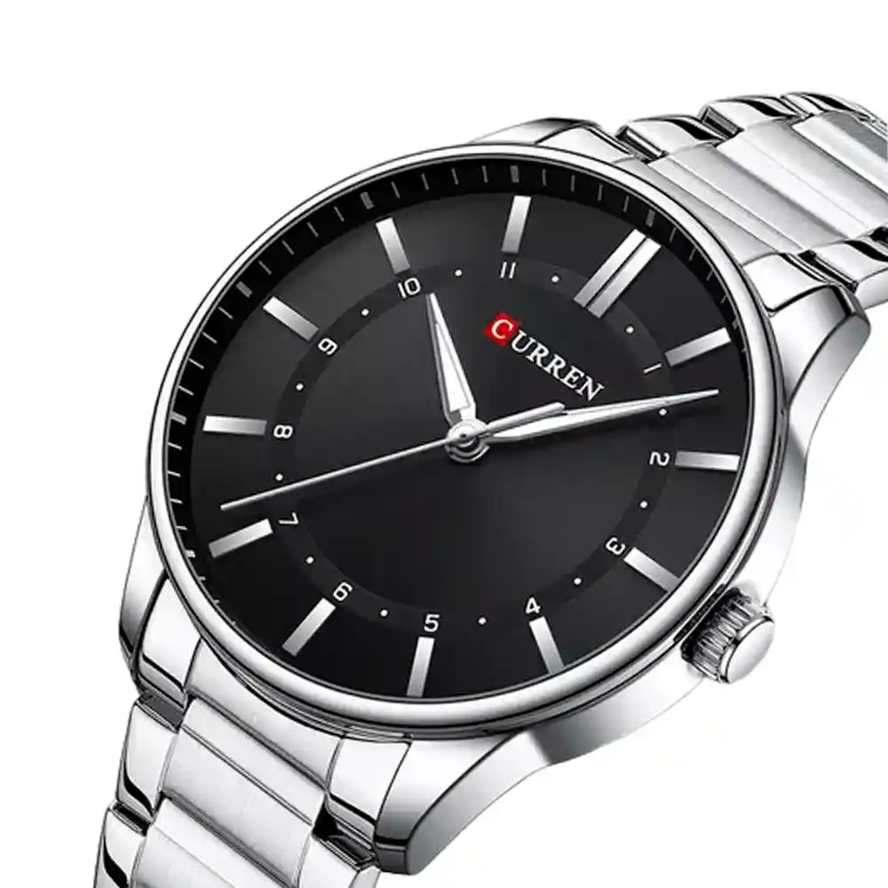 Reloj Analogo Curren Kred701901 Original Color Plateado En Acero Inoxidable Para Hombre