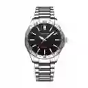 Reloj Análogo Curren Original Para Hombre Kred9302 Negro En Acero Inoxidable Color Plateado