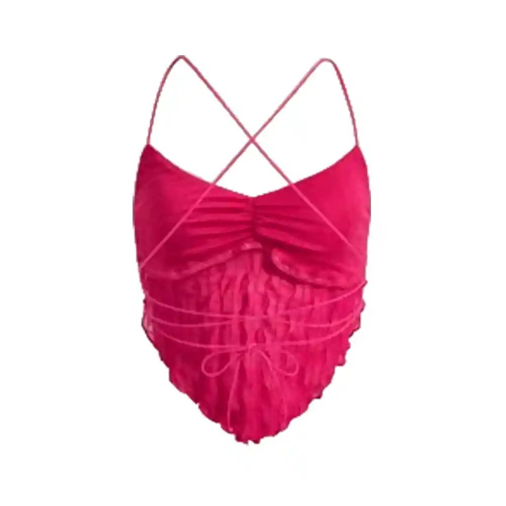 Top Para Dama Shein Icon De Tirantes De Espalda Abierta Color Rosa Talla S