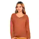 Buzo Tejido Para Dama Punto Aparte 1044 Color Marron Talla S