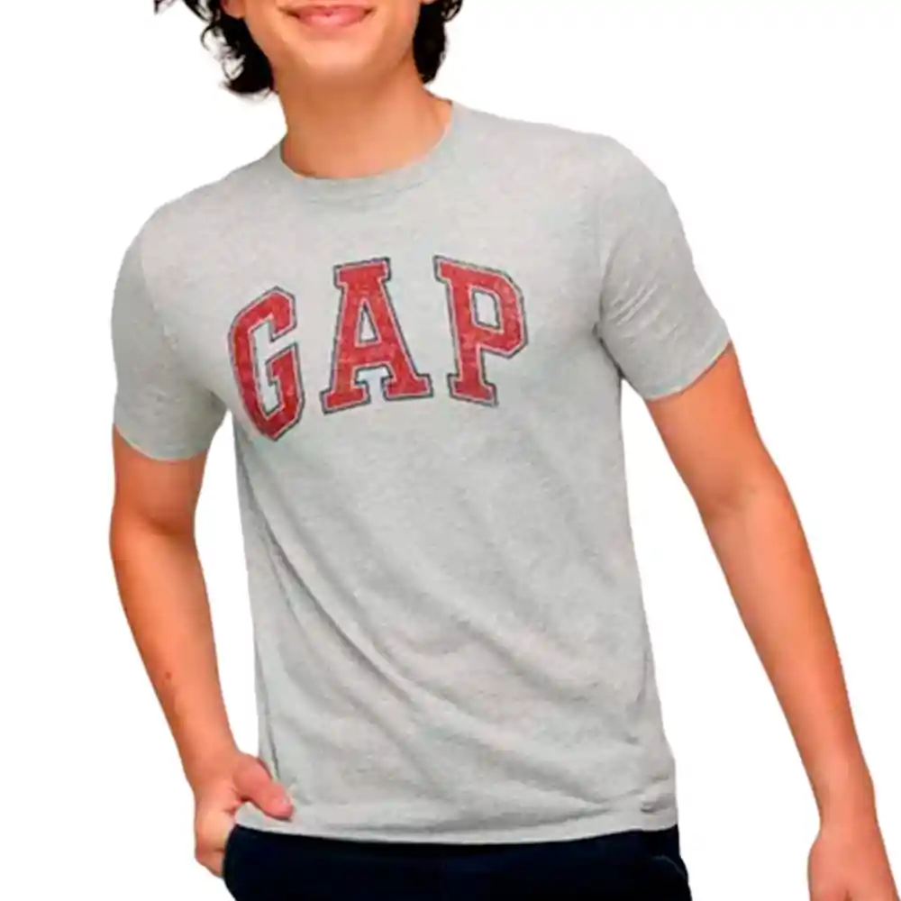 Camiseta Gap Original Para Niño Color Gris Y Rojo Talla M