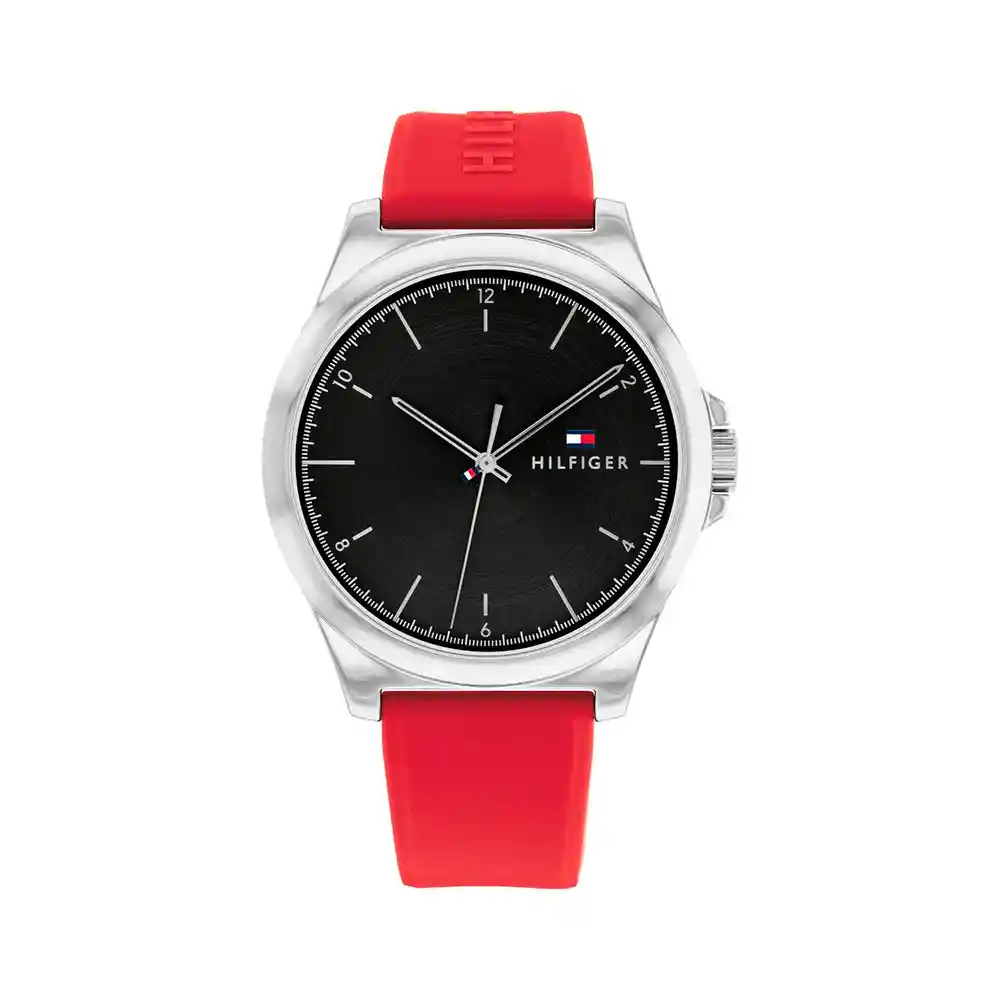 Reloj Analogo Tommy Hilfiger 1710615 Original Color Rojo En Acero Inoxidable Para Hombre