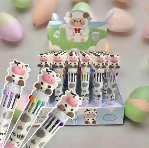 Lapicero Multiminas 10 Colores Vaquita