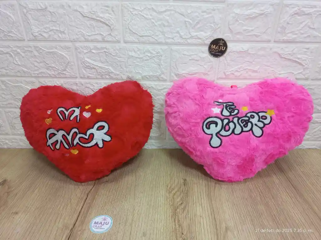 Peluche En Corazon Con Mensaje Sirve Como Almohada