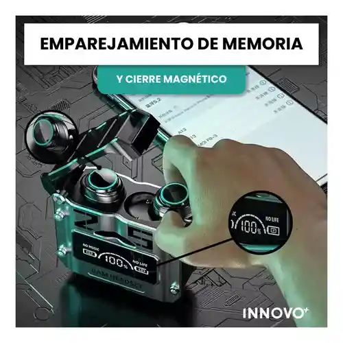 Audífonos Inalámbricos Plata M25 Bluetooth 5.3 Gamming Innovo Tech Sport